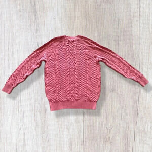 Crown & Ivy Pink Oversized Cable Knit Cotton Sweater Women’s Small